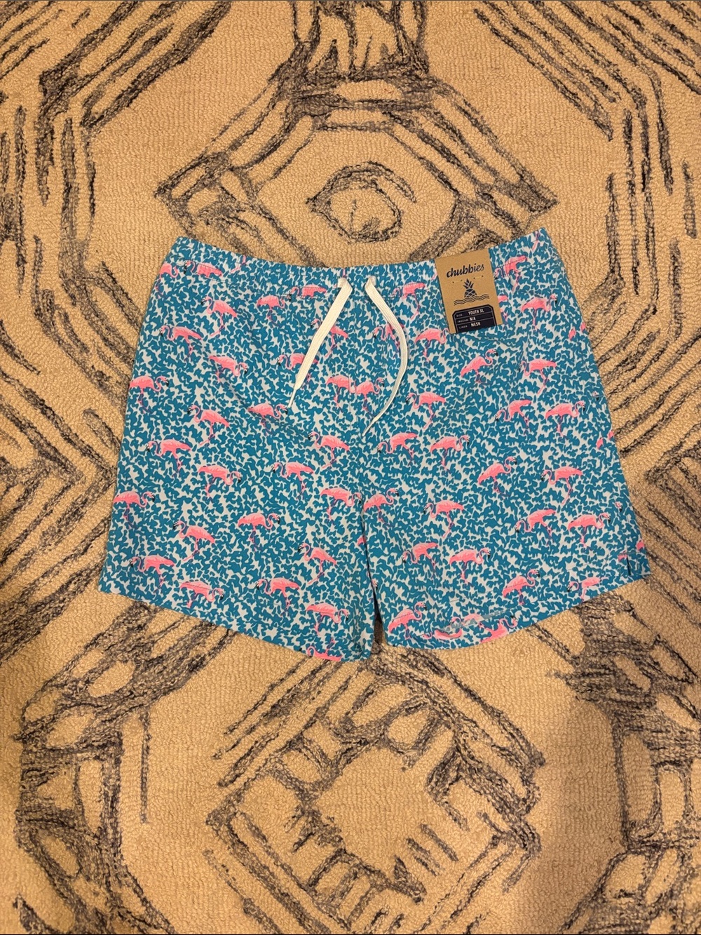 chubbies Swim Shorts, The Domingos Are For Flamingos, Youth XL, NWT